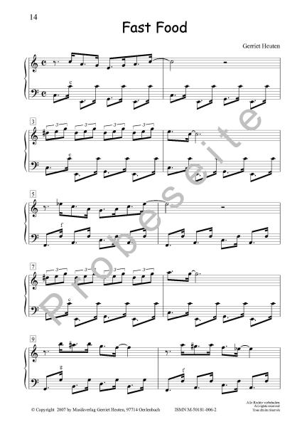 Sixpack 6, Boogie Woogie, Gerriet Heuten, Akkordeon-Solo, Standardbass MII, Spielheft, Soloband, Bassnoten lesen lernen, leicht-mittelschwer, unterschiedliche Genres, verschiedene Stilrichtungen, alternative Spielvorschläge, Akkordeon Noten, Notenbeispiel