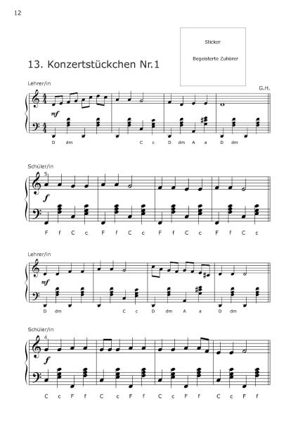 Akkordeonschule Band 2, Gerriet Heuten, Schulwerk für Akkordeon, Lehrwerk, sehr leicht, ​für Kinder, Vorschule, Grundschule, Akkordeonunterricht, Akkordeon spielen lernen, Akkordeon Noten, Notenbeispiel