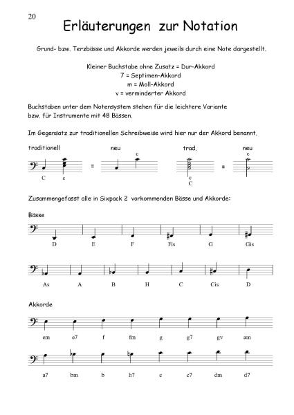 Sixpack 2, Ragtime Dance, Gerriet Heuten, Akkordeon-Solo, Standardbass MII, Spielheft, Soloband, Bassnoten lesen lernen, leicht, unterschiedliche Genres, verschiedene Stilrichtungen, alternative Spielvorschläge, Akkordeon Noten, Erläuterung zur Notation