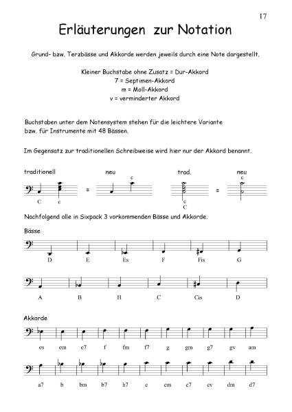 Sixpack 3, Valse Musette, Gerriet Heuten, Akkordeon-Solo, Standardbass MII, Spielheft, Soloband, Bassnoten lesen lernen, leicht, unterschiedliche Genres, verschiedene Stilrichtungen, alternative Spielvorschläge, Akkordeon Noten, Erläuterungen zur Schreibw