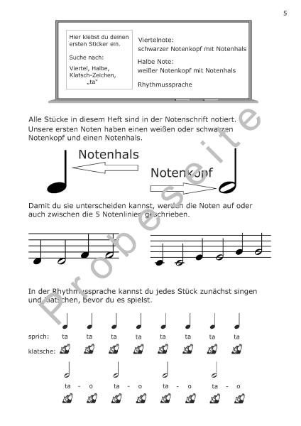 Akkordeonschule Band 1, Gerriet Heuten, Schulwerk für Akkordeon, Lehrwerk, sehr leicht, ​für Kinder, Vorschule, Grundschule, Akkordeonunterricht, Akkordeon spielen lernen, Akkordeon Noten, Probeseite