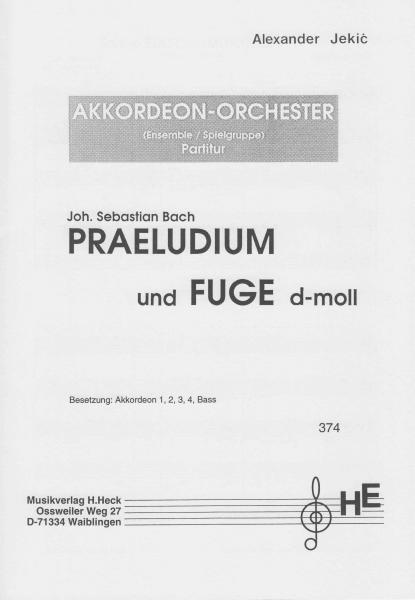 Praeludium und Fuge d-moll, Akkordeonorchester, Akkordeonensemble, Alexander Jekic, Johann Sebastian Bach, mittelschwer, klassische Musik, Kirchenmusik, Akkordeon Noten