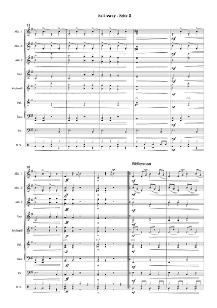 Sail Away - Die Songs der weiten Meere, Gottfried Hummel, Akkordeonorchester, Medley, Potpourri, Shantys, Seemannslieder, Piraten, Kaperfahrt, leicht-mittelschwer, Akkordeon Noten