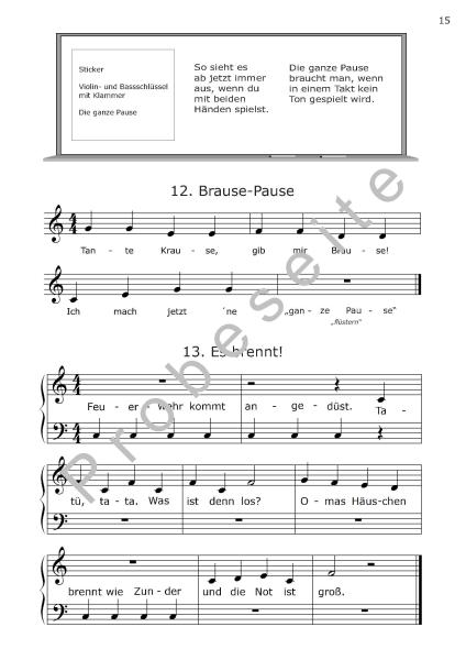 Akkordeonschule Band 1, Gerriet Heuten, Schulwerk für Akkordeon, Lehrwerk, sehr leicht, ​für Kinder, Vorschule, Grundschule, Akkordeonunterricht, Akkordeon spielen lernen, Akkordeon Noten, Einblick ins Heft
