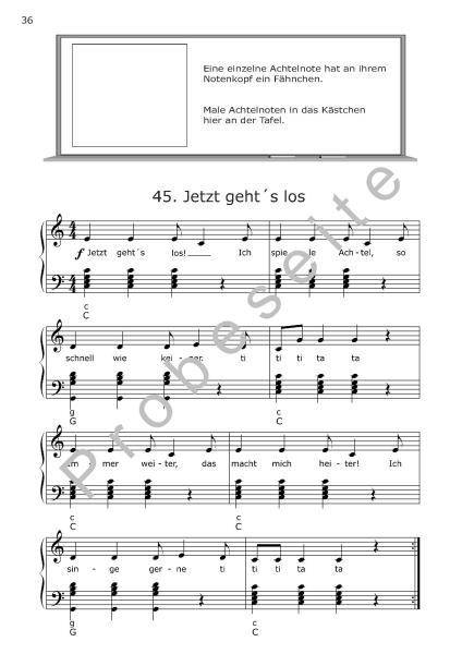 Akkordeonschule Band 1, Gerriet Heuten, Schulwerk für Akkordeon, Lehrwerk, sehr leicht, ​für Kinder, Vorschule, Grundschule, Akkordeonunterricht, Akkordeon spielen lernen, Akkordeon Noten, Demoseite