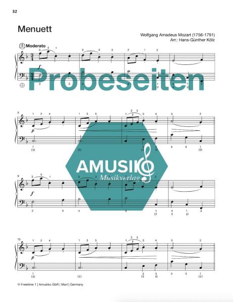 Freetime 1, Hans-Günther Kölz, Spielheft für Akkordeon-Solo mit Melodiebass (MIII), C-Griff, Umsteiger, leicht-mittelschwer, linke Hand, Fingersätze, QR-Codes, Videos mit Matthias Matzke, Soloband, Akkordeon Noten
