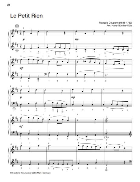 Freetime 2, Hans-Günther Kölz, Spielheft für Akkordeon-Solo mit Melodiebass (MIII), C-Griff, Umsteiger, leicht-mittelschwer, linke Hand, Fingersätze, QR-Codes, Videos mit Matthias Matzke, Soloband, Akkordeon Noten, Blick in die Noten