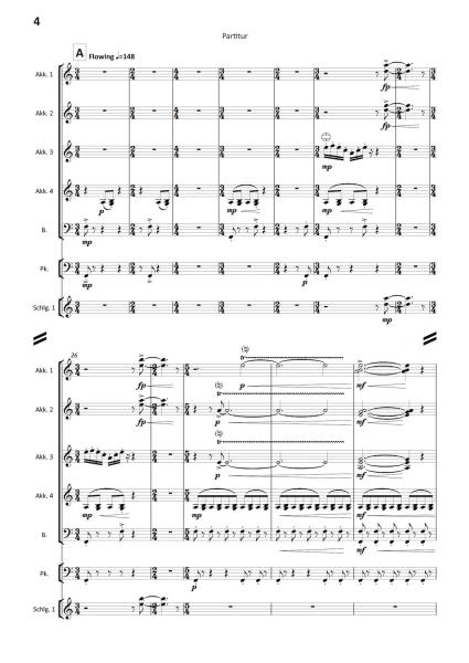 On Aldeburgh Beach, Ian Watson, Akkordeon-Orchester, Originalkomposition, Originalmusik, ein Tag am Strand, Suffolk, Ostküste Englands, sehr schwer, anspruchsvoll, Höchststufe, Akkordeon Noten, Deckblatt Stimmensatz