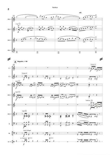 The Legend Of King Arthur, Ian Watson, Akkordeon-Orchester, Suite in 4 Sätzen, König Artus, Artus-Legende, London Accordion Orchestra, mittelschwer-schwer, Wertungsstück, Wettbewerbsliteratur, Orchesternoten, Musiknoten, Akkordeon Noten, Probeseite
