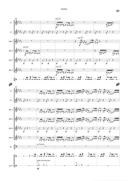 The Legend Of King Arthur, Ian Watson, Akkordeon-Orchester, Suite in 4 Sätzen, König Artus, Artus-Legende, London Accordion Orchestra, mittelschwer-schwer, Wertungsstück, Wettbewerbsliteratur, Orchesternoten, Musiknoten, Akkordeon Noten, Probeseite letzte