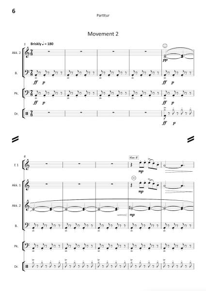 Totems, Ian Watson, Akkordeon-Orchester, Auftragskomposition, Oberstufe, schwer, Wertungsstück, Wettbewerbsliteratur, Originalkompostion, Originalmusik, Akkordeon Noten, Notenbeispiel