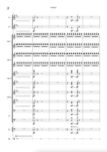 Adam's Loops, Ian Watson, Akkordeon-Orchester, Auftragskomposition, inspiriert durch John Adams, 18. Eidgenössische Akkordeon Musikfest, Höchststufe, schwer, Wertungsstück, Wettbewerbsliteratur, Originalkompostion, Originalmusik, Akkordeon Noten, Beispiel