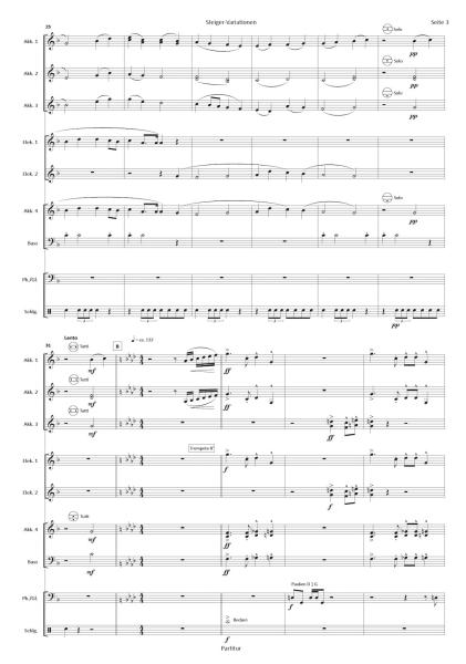 Steiger-Variationen, Wolfgang Ruß-Plötz, Akkordeon-Orchester, Originalkomposition, Originalmusik, Steigerlied, Glück auf, Ruhrgebiet, mittelschwer, Akkordeon Noten, Blick in die Partitur