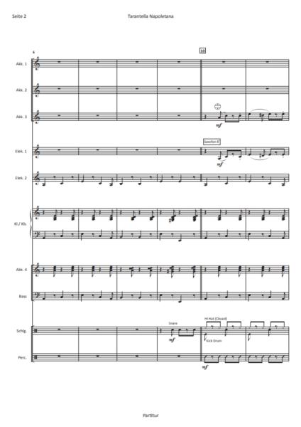 Tarantella Napoletana, Matthias Hennecke, Akkordeon-Orchester, traditionelle Weise, Italien, Miracoli ist fertig, mittelschwer, Akkordeon Noten, Beispielseite