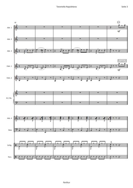 Tarantella Napoletana, Matthias Hennecke, Akkordeon-Orchester, traditionelle Weise, Italien, Miracoli ist fertig, mittelschwer, Akkordeon Noten, Notenbeispiel