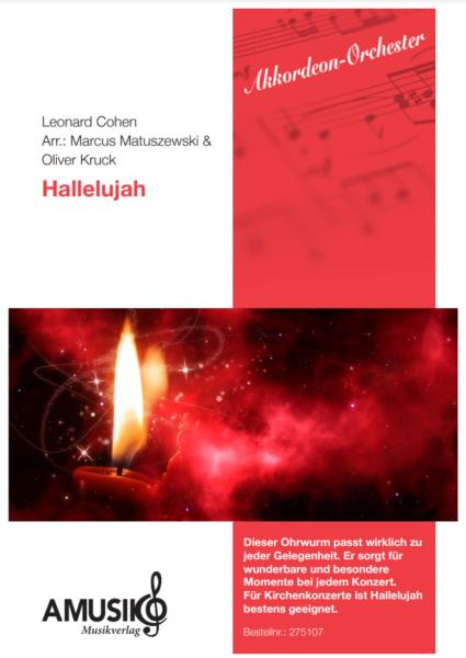 Hallelujah, Leonard Cohen, Marcus Matuszewski, Oliver Kruck, Akkordeon-Orchester, ​Konzerthighlight, Ohrwurm, Gänsehautnummer, Kirchenkonzert, Filmmusik, Soundtrack, mittelschwer, Akkordeon Noten, Megahit, Cover