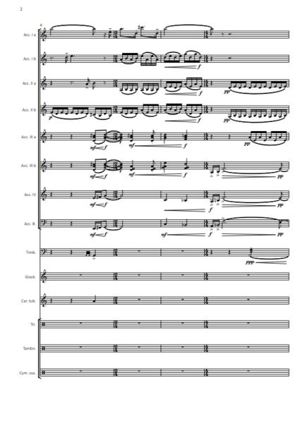 Long Way, Bastien Grivet, Akkordeon-Orchester, World Music Festival Innsbruck, WMF, Oberstufe, schwer, Wertungsstück, Wettbewerbsliteratur, Orchesternoten, Musiknoten, Originalkomposition, Originalmusik, Akkordeon Noten, Notenbeispiel