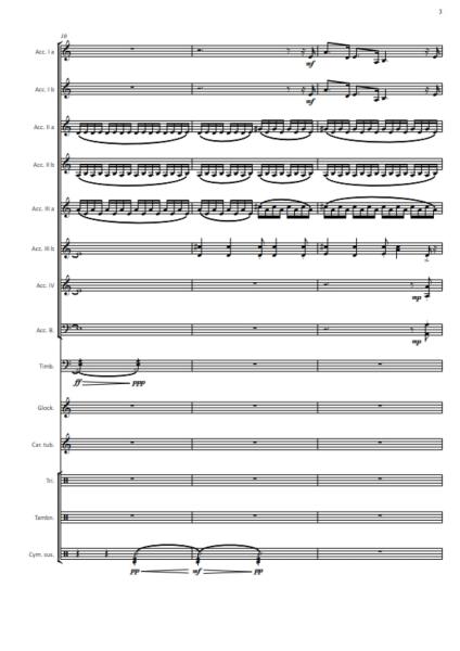 Long Way, Bastien Grivet, Akkordeon-Orchester, World Music Festival Innsbruck, WMF, Oberstufe, schwer, Wertungsstück, Wettbewerbsliteratur, Orchesternoten, Musiknoten, Originalkomposition, Originalmusik, Akkordeon Noten, Beispielseite