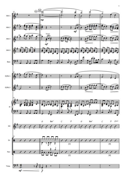 Eternal Flame, The Bangles, Billy Steinberg, Tom Kelly, Susanna Hoffs, Alexander Balz, Akkordeonorchester, Pop-Ballade, Welthits, Megahits, mittelschwer, Akkordeon Noten, Beispielseite