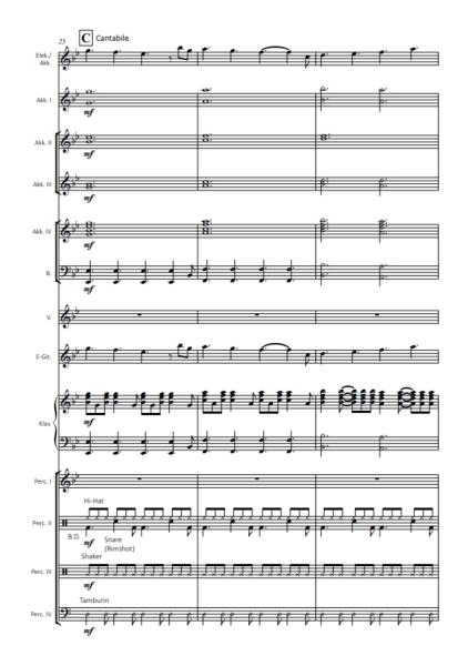 A Butterfly Shines On Me, Lionel Chapuis, Akkordeon-Orchester, Irish Folk, Rock, Hommage, mittelschwer-schwer, Originalkomposition, Originalmusik, Akkordeon Noten, Notenbeispiel