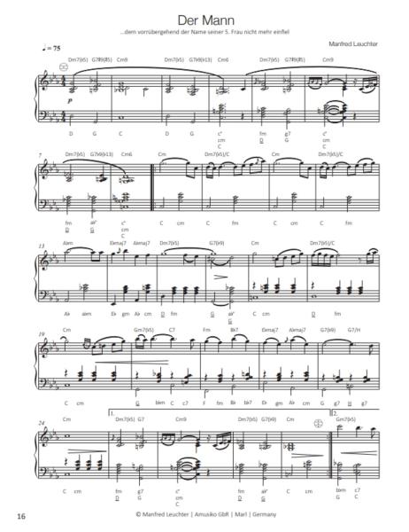 Manfred Leuchter, Akkordeon Songbook, Martina Kluge, Akkordeon-Solo, Standardbass MII, Spielheft, Soloband, Hommage, mittelschwer, Akkordeon Noten, Probeseite