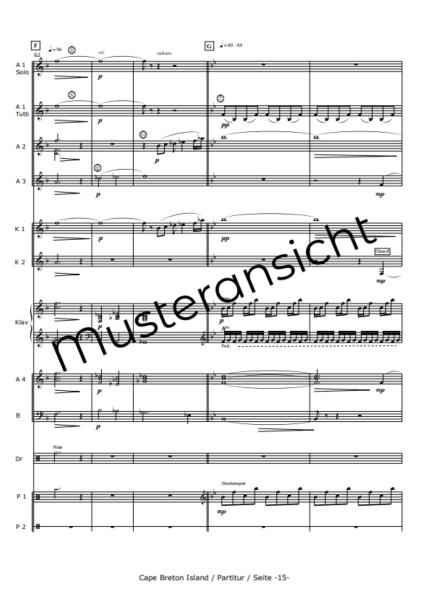 Cape Breton Island - Canadian Impressions, Rudi Braun, Akkordeon-Orchester, Landschaftsbeschreibung, Kanada, Klangvielfalt, mittelschwer-schwer, Konzertstück, Wertungsstück, Akkordeon Noten, Blick in die Noten