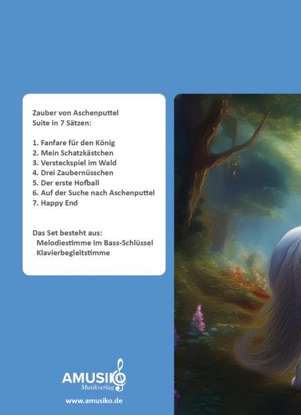 Zauber von Aschenputtel, Petra Cortijo, für tiefe C-Melodieinstrumente & Klavierbegleitung, Cello, Tuba in C, Fagott, Kammermusik, Spielheft, Suite in 7 Sätzen, Unterricht, Konzert, Wettbewerb, Wettbewerbsnoten, Wertungsspiel, Originalkomposition, Origina