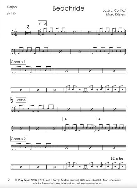 iPlay Cajón NOW!, Prof. José J. Cortijo, Marc Küsters, Cajón, Spielheft für Cajón, Online-Material, Playalongs, verschiedene Stile, verschiedene Rhythmen, verschiedene Schwierigkeitsgrade, Cajón spielen lernen, Cajónunterricht, Selbststudium, Cajón Noten,