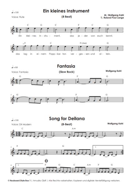 Keyboard Style-Box Band 1, Wolfgang Kahl, Keyboard-Solo, Spielheft, Begleitautomatik, Keyboard spielen lernen, sehr leicht, Keyboard Noten, Beispielseite