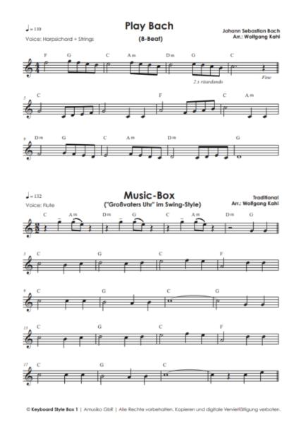 Keyboard Style-Box Band 1, Wolfgang Kahl, Keyboard-Solo, Spielheft, Begleitautomatik, Keyboard spielen lernen, sehr leicht, Keyboard Noten, Notenbeispiel