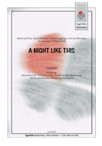 A Night Like This, Caro Emerald, Akkordeonorchester, Wolfgang Ruß, David Schreurs Vincent Degiorgio Jan van Wieringen, Megahit, Charterfolg, mittelschwer, Akkordeon Noten