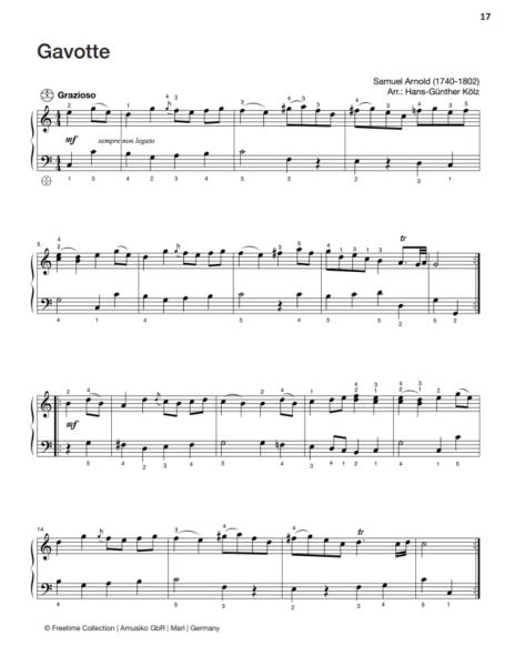 Freetime Collection, Hans-Günther Kölz, Spielheft für Akkordeon-Solo mit Melodiebass (MIII), C-Griff, Umsteiger, leicht-mittelschwer, linke Hand, Fingersätze, inkl. Online-Audio, Sarah Gimbel, Soloband, Akkordeon Noten, Probeseite