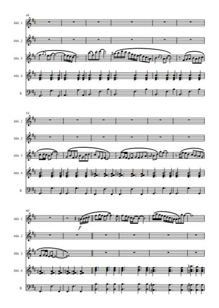Tango fiorito, Nils Aebersold, Variationen, Akkordeon-Ensemble, Akkordeon-Quintett, Originalkomposition, Originalmusik, mittelschwer bis schwer, Akkordeon Noten, Notenbeispiel