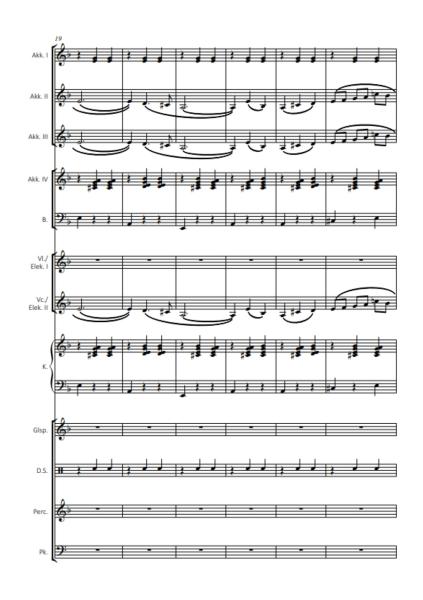 Valse, Lionel Chapuis, Akkordeon-Orchester, Konzertwalzer, mittelschwer, Originalkomposition, Originalmusik, Akkordeon Noten, Blick in die Noten