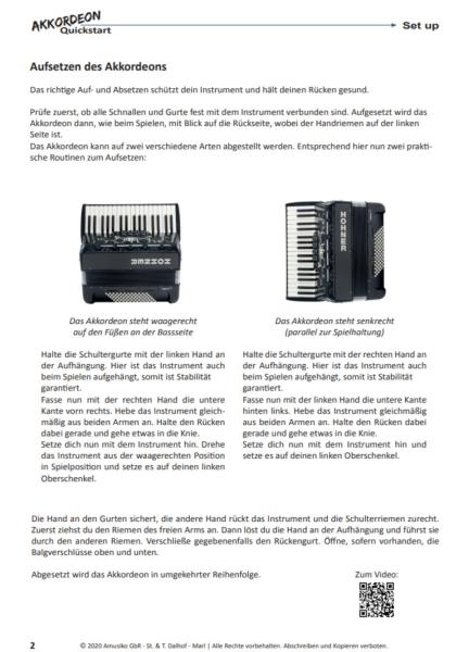 Akkordeon Quickstart, Matthias Matzke, Akkordeon spielen lernen, einfach, Akkordeon-Solo, Akkordeon-Noten, Innovative Bass Notation, Standardbass MII, Anfänger, autodidaktisch, Beispielseite