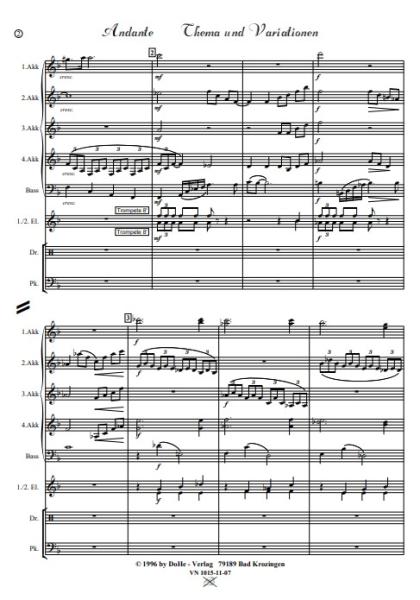Andante aus dem Klavierkonzert Nr. 21 in C-Dur, Thema und Variationen, Wolfgang Amadeus Mozart, Werner Heetfeld, Akkordeon-Orchester, klassische Musik, Konzertstück, Wettbewerbsstück, Wertungsstück, Wettbewerbsliteratur, mittelschwer-schwer, Oberstufe, Ak