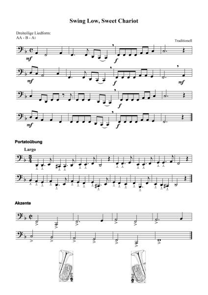 Übungsheft D2 für Tuba in B, B-Tuba, Bernd Nawrat, Blechblasinstrumente, tiefes Blech, Prüfungsvorbereitung, D-Lehrgang, Einzelunterricht, Gruppenunterricht, Spielstücke, Vortragsstücke, leicht, Musiktheorie, praxisorientiert, Tuba Noten, Probeseite