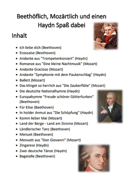 Beethöflich, Mozärtlich und einen Haydn Spaß dabei, Ludwig van Beethoven, Wolfgang Amadeus Mozart, Joseph Haydn, Gottfried Hummel, Klavier-Solo, Piano-Solo, Spielheft, Soloband, Wiener Klassik, sehr leicht-leicht, Klavieranfänger, Klavier Noten, Klavier s