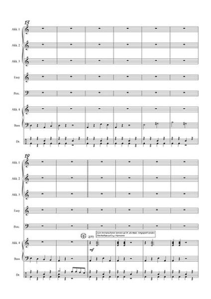 Bella Ciao Flashmob, Partitur, Probeseite, Gottfried Hummel, Akkordeonorchester, Showfeeling, Traditional, Partisanenlied, Sommerhit, mittelschwer, Easy-Stimme, Akkordeon Noten