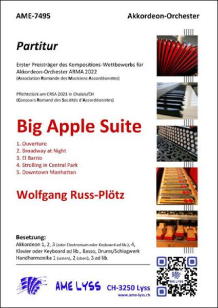Big Apple Suite, Wolfgang Russ-Plötz, Akkordeon-Orchester, Suite in 5 Sätzen, mittelschwer-schwer, Wertungsstück, Wettbewerbsstück, Wettbewerbsliteratur, Pflichtstück, Akkordeon Noten, Cover