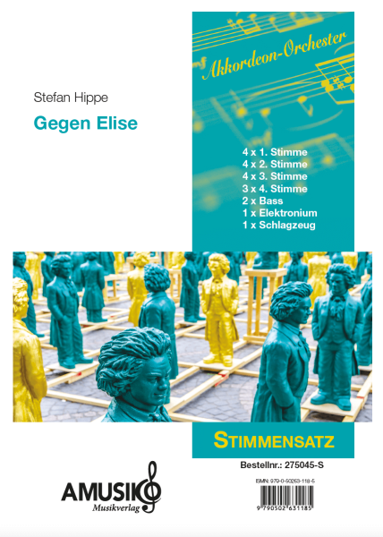 Gegen Elise, Stefan Hippe, Beethoven für Akkordeon, Akkordeon-Orchester, mittelschwer, Für Elise, Akkordeon Noten