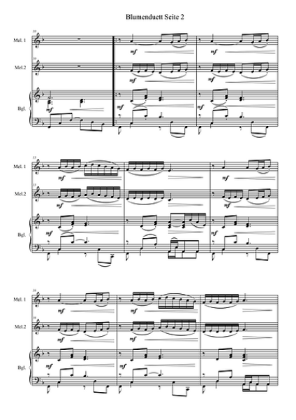 Blumenduett (aus Lakmé), Léo Delibes, Gottfried Hummel, Kammermusik-Bearbeitung, 2 Melodieinstrumente (in C hoch und tief, Bb, Es, C (Bass-Schlüssel)), Begleitstimme (Akkordeon oder Klavier), Oper, Werbung, Werbesong, mittelschwer, Kammermusik Noten, Note