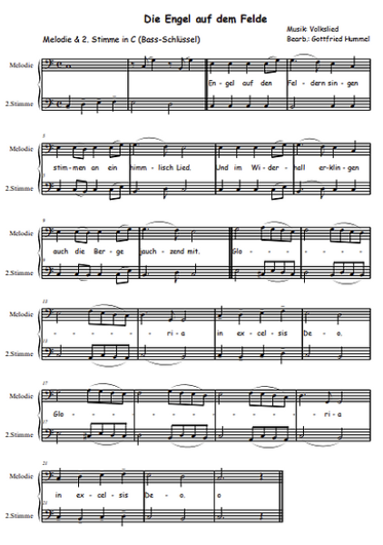 Christmas Snacks, Gottfried Hummel, Kammermusik-Spielheft, 2 Melodieinstrumente (in C, Bb, Es, C (Bass-Schlüssel)), Begleitstimme (Akkordeon oder Klavier), Weihnachtslieder, Adventszeit, leicht, Kammermusik Noten, Notenbeispiel