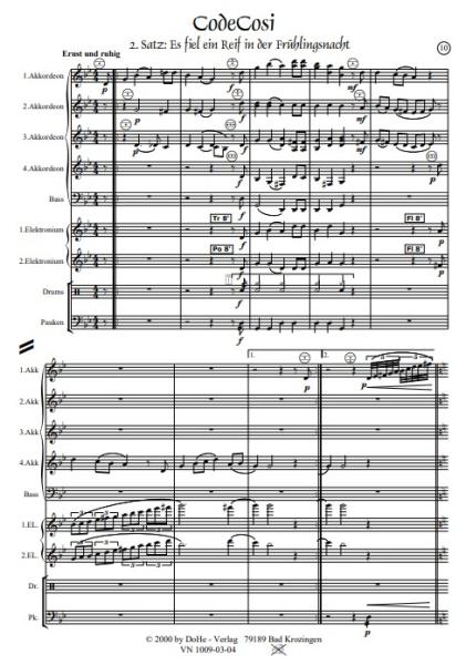 CodeCosi, Werner Heetfeld, Akkordeon-Orchester, Fantasie in vier Sätzen, viersätzige Komposition, mit rechts und links, Wertungsstück, Wettbewerbsstück, Wettbewerbsliteratur, schwer, Oberstufe, Akkordeon Noten, Originalkomposition, Originalmusik, Notenbei