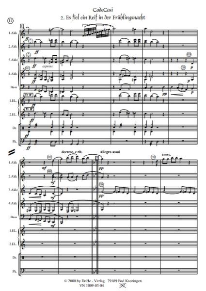 CodeCosi, Werner Heetfeld, Akkordeon-Orchester, Fantasie in vier Sätzen, viersätzige Komposition, mit rechts und links, Wertungsstück, Wettbewerbsstück, Wettbewerbsliteratur, schwer, Oberstufe, Akkordeon Noten, Originalkomposition, Originalmusik, Beispiel
