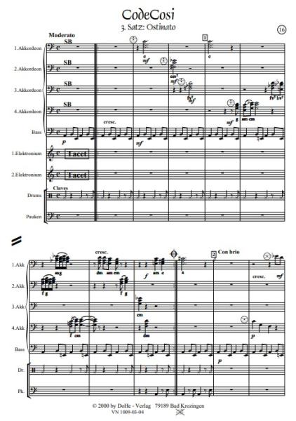 CodeCosi, Werner Heetfeld, Akkordeon-Orchester, Fantasie in vier Sätzen, viersätzige Komposition, mit rechts und links, Wertungsstück, Wettbewerbsstück, Wettbewerbsliteratur, schwer, Oberstufe, Akkordeon Noten, Originalkomposition, Originalmusik, Einblick