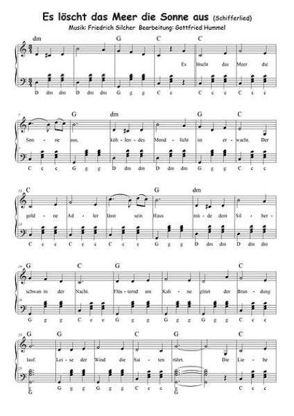 Come on - Sing einen Song! - Friedrich Silcher 2.0, Gottfried Hummel, Klavier-Solo, Piano-Solo, Keyboard-Solo, Akkordeon-Solo, Melodiestimmen in C hoch & tief, Bb, Es und C (Bass-Schlüssel), Spielheft, Soloband, 12 bekannte Stücke, leicht, Klavier Noten,