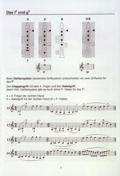 Die D1/D2 Schule für Klarinette, Siegfried Pfeifer, Schulwerk für Klarinette, Klarinettenschule, Lehrwerk, Clarinregister, hohes Register, Klarinette spielen lernen, leicht, Klarinetten Noten, Klarinettenunterricht, Beispielseite