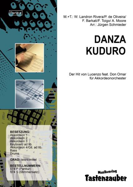Danza Kuduro, Lucenzo feat. Don Omar, Landron-Rivera, Toigo, DeOliveira, Barkati, Moore, Jürgen Schmieder, Akkordeonorchester, leicht-mittelschwer, Soundtrack, Nummer 1 Hit, Megahit, Akkordeon Noten
