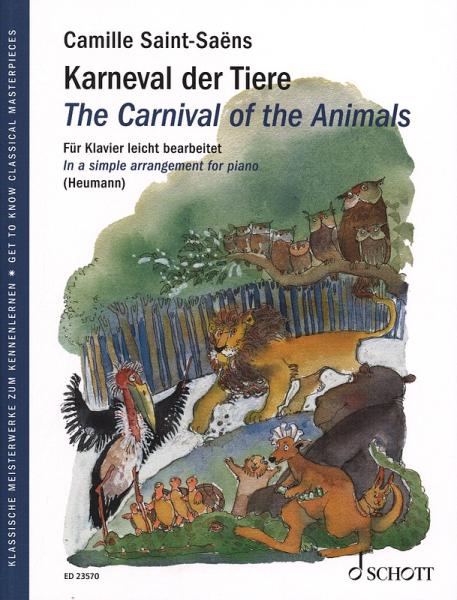 Der Karneval der Tiere, Camille Saint-Saëns, Hans-Günter Heumann, Klavier, Spielheft, Soloband, große zoologische Phantasie, mittelschwer, Klavier Noten, Klavier-Arrangement, Cover